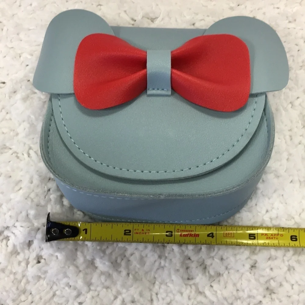 MINI Leather Blue Purse with Red Bow - Picture 4 of 5